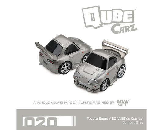 Preorder) Mini GT QubeCarz Series 4 Toyota Supra (A80) VeilSide Combat Combat Grey