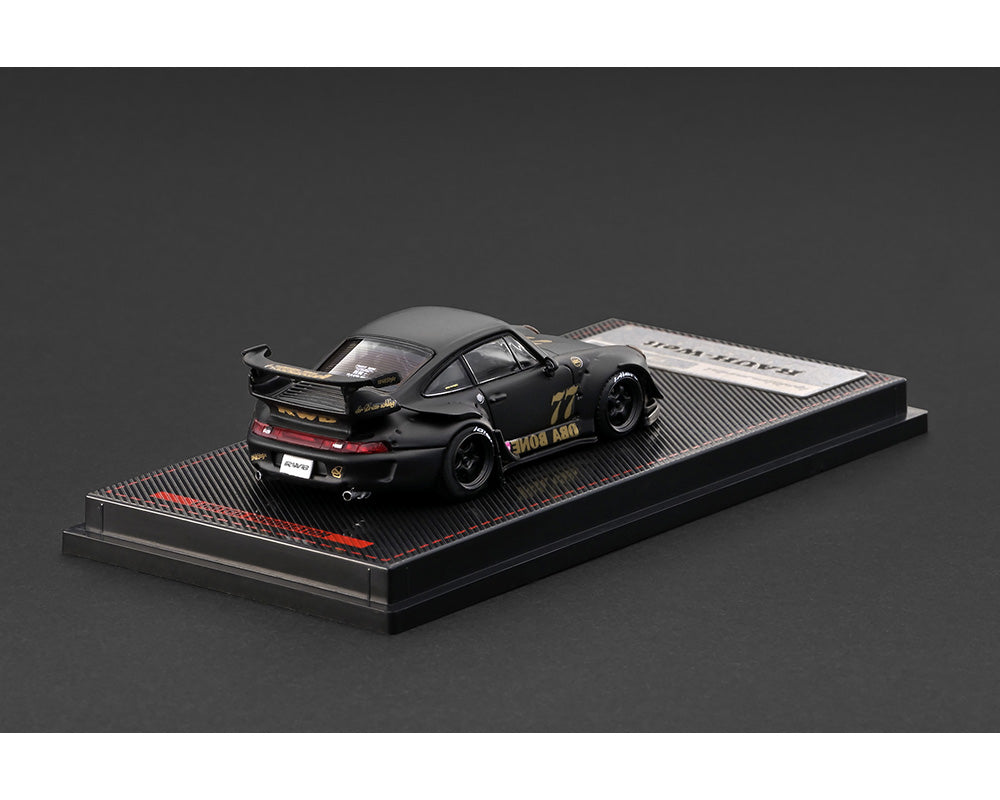 Preorder) Ignition Model 1:64 Rauh-Welt Begriff RWB 993 -77 OBA BONE – Matte Black – Limited Edition