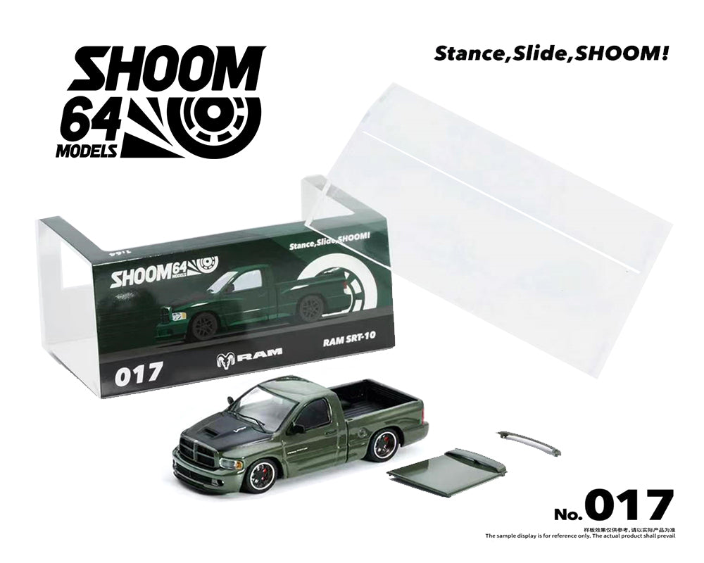 Preorder) SHOOM64 1:64 2003 Dodge Ram SRT-10 Pickup – Green Metallic – Limited Edition