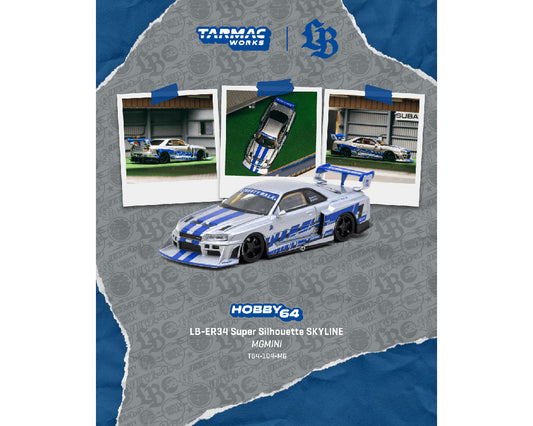 Preorder) Tarmac Works 1:64 LB-ER34 Super Silhouette SKYLINE MGMINI – Silver – Hobby64