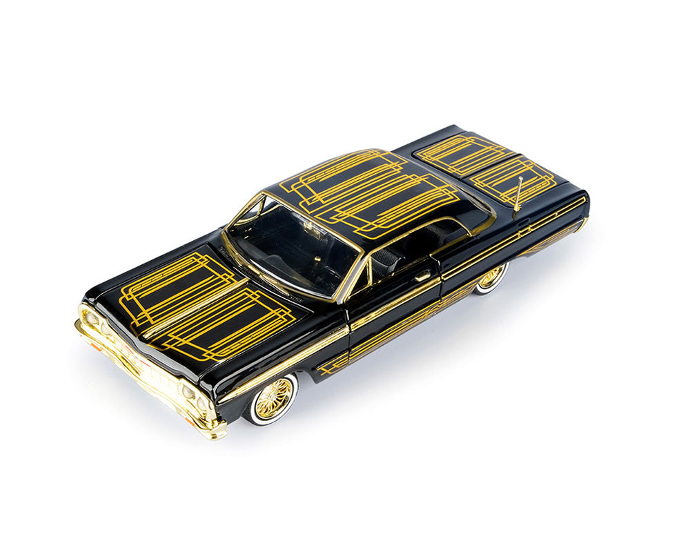 Motormax 1:24 1964 Chevrolet Impala SS Lowriders- Black with Gold – Midnight Eclipse