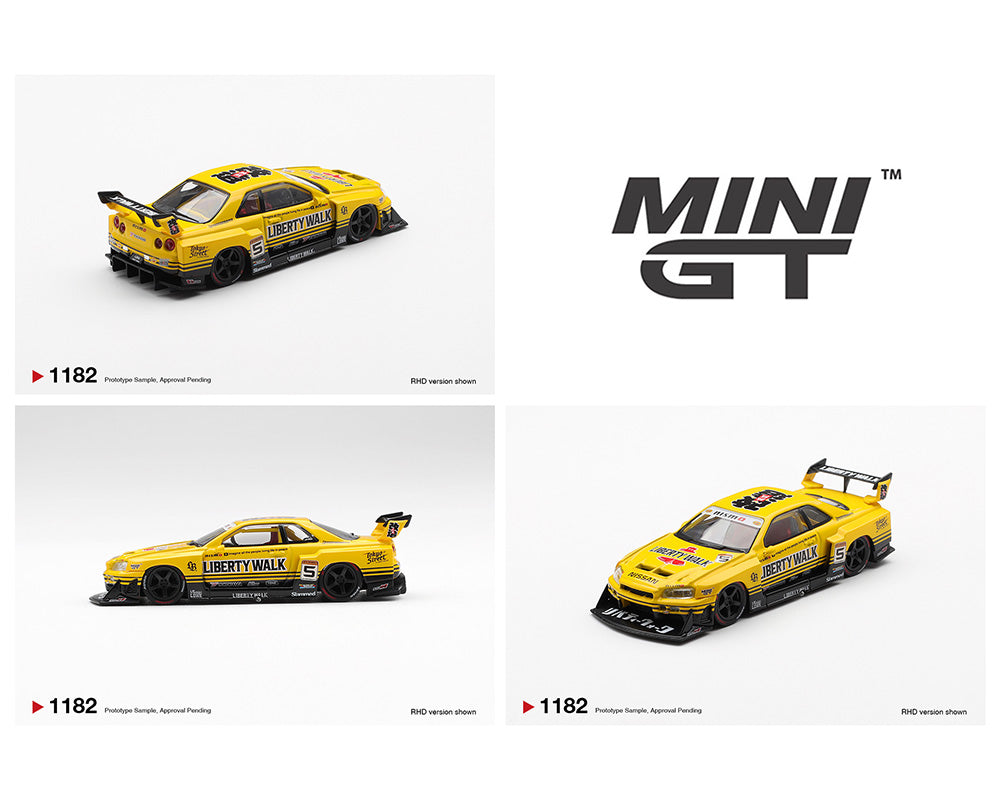 Mini GT 1:64 Nissan LB-ER34 Super Silhouette SKYLINE Sport Yellow