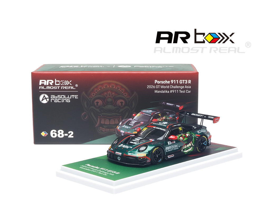 Preorder) Almost Real 1:64 ARbox Porsche 911 GT3 R 2026 GT World Challenge Asia Mandalika #911 Test Car- Limited Edition