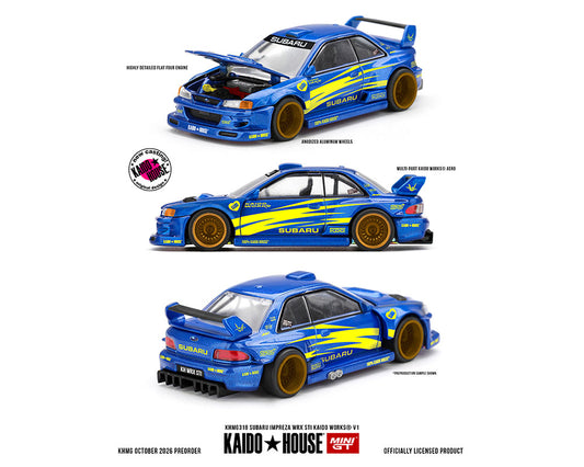 Preorder) Kaido House x Mini GT Subaru Impreza WRX STI KAIDO WORKS V1 – Blue