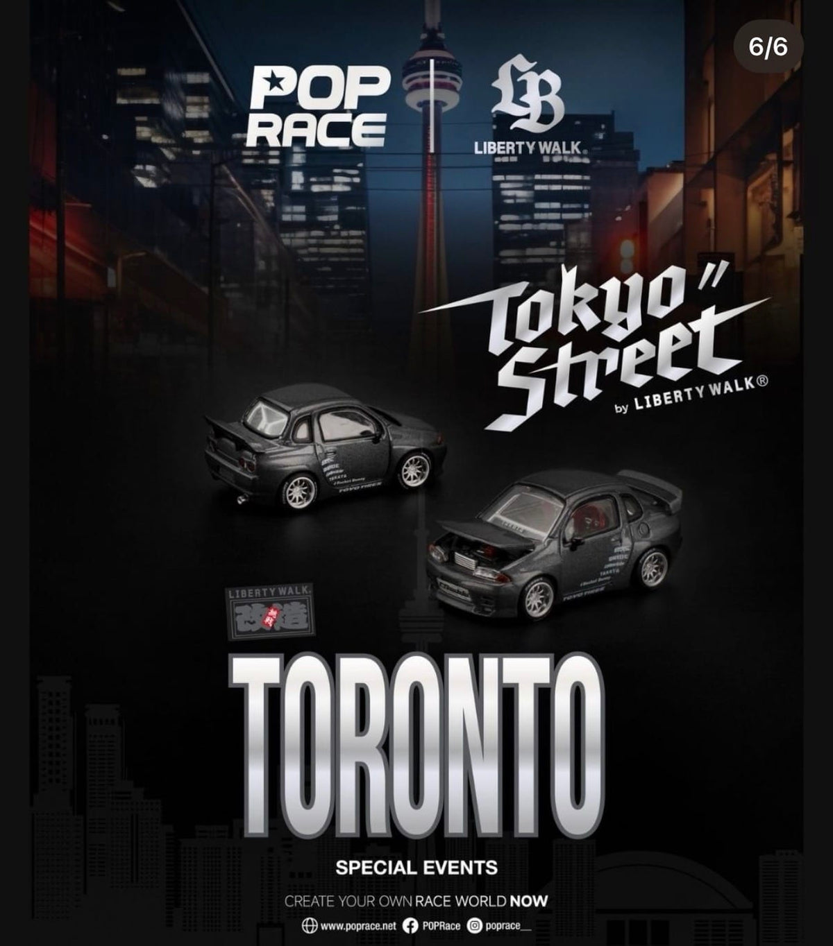 Pop Race 1/64 PANDEM ROCKET BUNNY QR32 METAL GREY CDX Version PR640574 Toronto