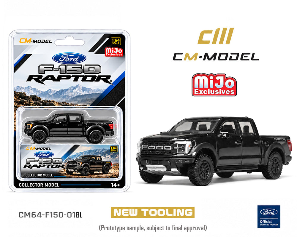 Preorder) CM Model 1:64 Ford F-150 Raptor – Agate Black – Mijo Exclusives Limited Edition