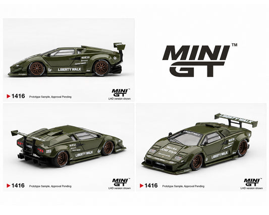 Preorder)Mini GT Lamborghini Countach LB-WORKS Army Green – Limited Edition