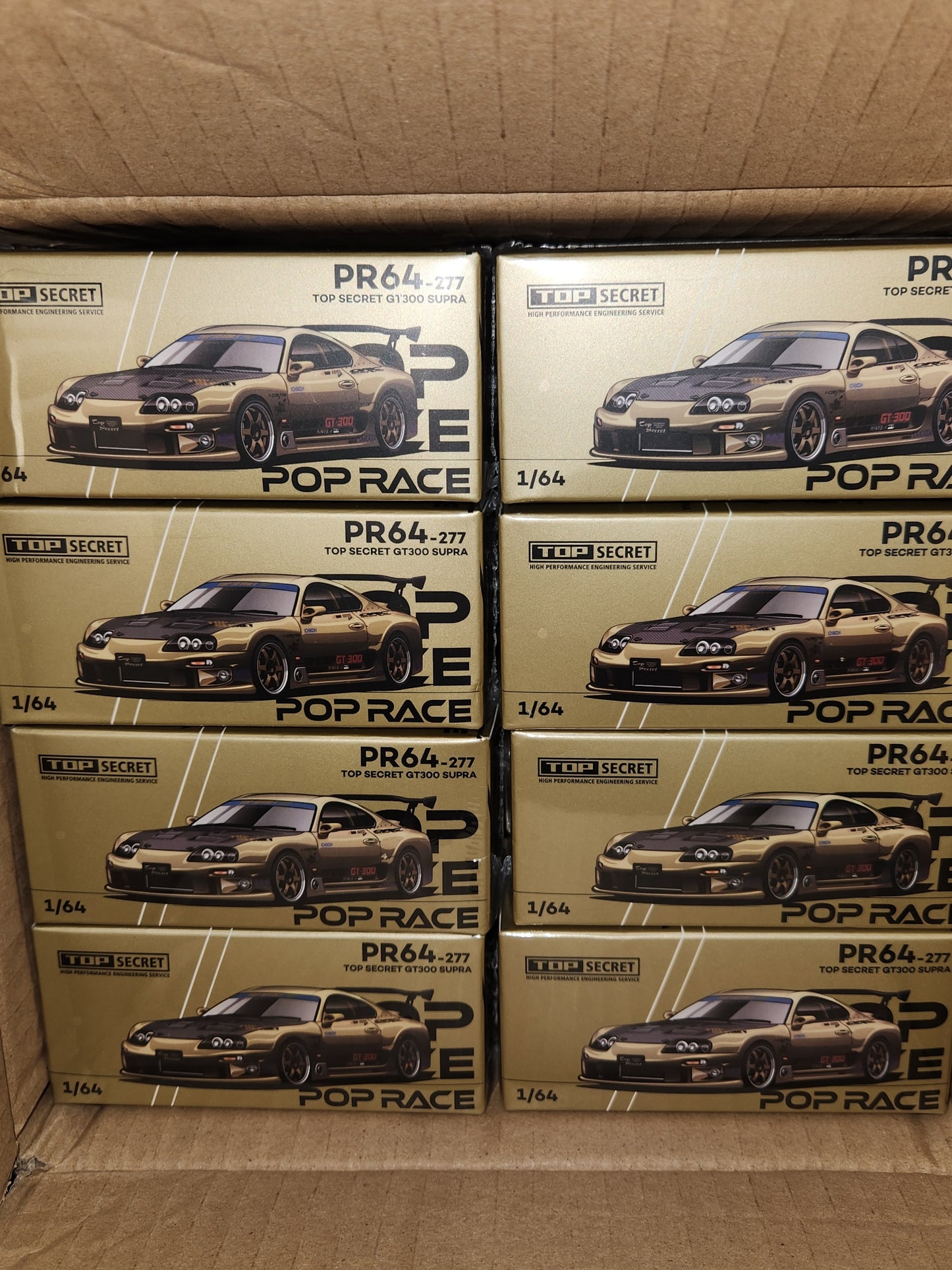 POP RACE 1/64 TOP SECRET GT300 SUPRA - CHROME GOLD PR640277