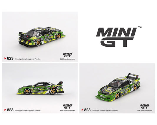 (Preorder) Mini GT 1:64 Nissan LB-Super Silhouette S15 SILVIA #555 V2 2024 – Green – Formula Drift Japan