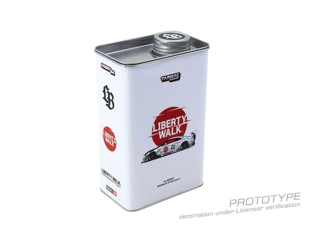 Tarmac Works 1:64 LB-WORKS NISSAN GT-R R35 type 2 With Oil Can – White