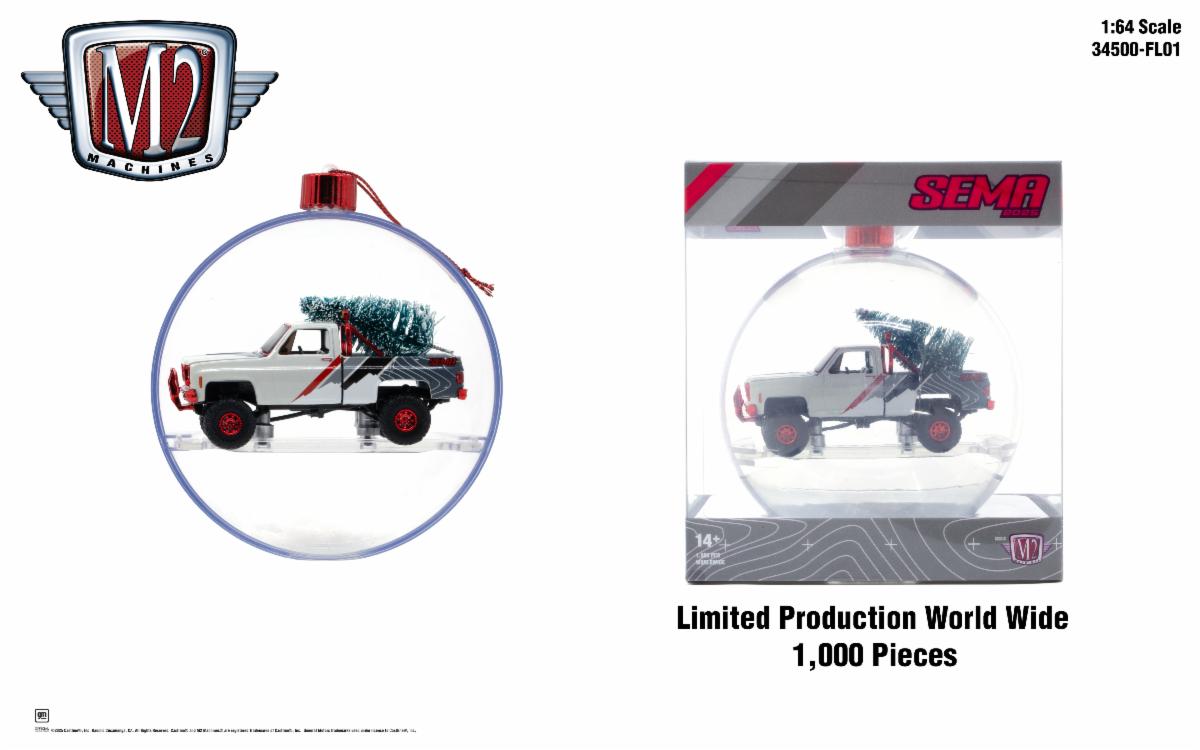 (Preorder) M2 Machines 1973 Chevrolet Cheyenne Super 10 4x4 SEMA 2025 Christmas Ornament