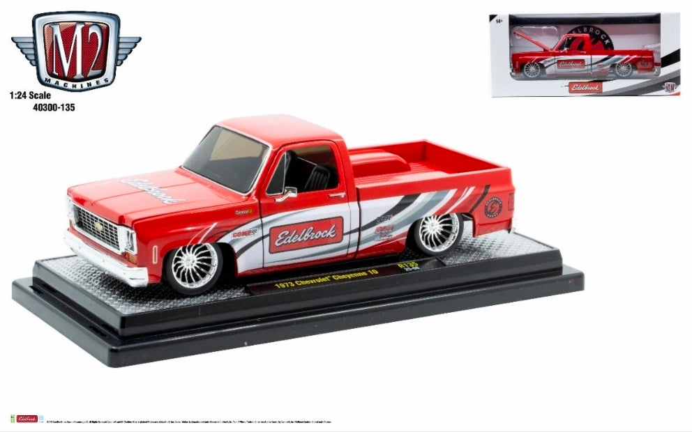 (Preorder) M2 Machines 1:24 scale 1973 Chevrolet Cheyenne 10 Edelbrock 40300-135