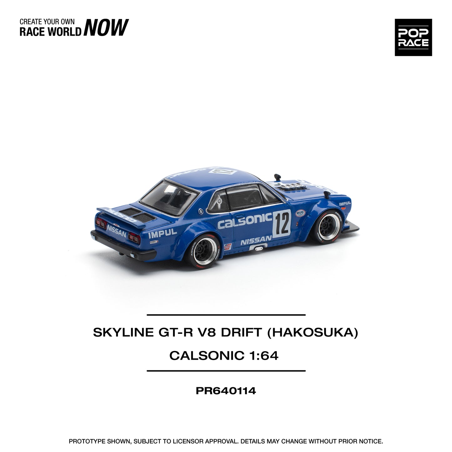 Pop Race Skyline Gt R Drift (hakosuka) Calsonic Pre Order summer 2025