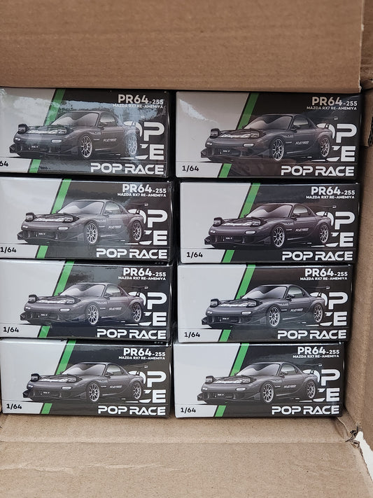 POP RACE 1/64 MAZDA RX7 RE-AMEMIYA - GUN METAL