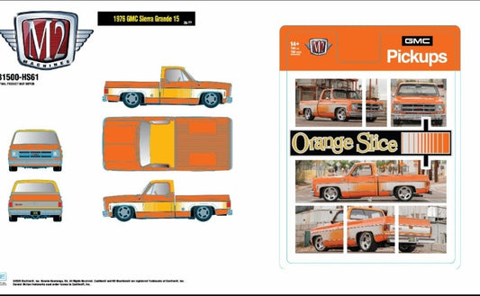 (Preorder) M2 Machines 31500-HS61 1976 GMC Grande Sierra "Orange Slice" .