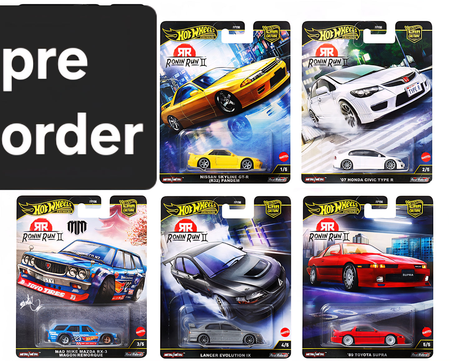 (Preorder)HotWheels Ronin Run II set 5 pcs car culture premium