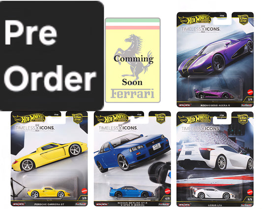 (Preorder) Hot Wheels 1:64 Car Culture 2025 N Case – Timless Icons Assortment Set 5 pcs