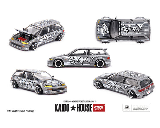 Preorder) Kaido House x Mini GT Honda Civic (EF) Kaido Manga V1 – Silver