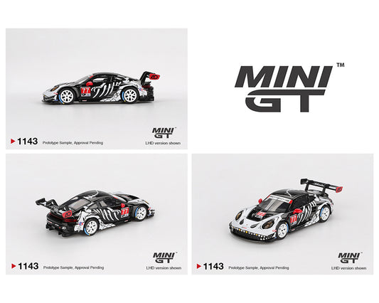 (Preorder) Mini GT 1:64 Porsche 911 GT3 R #77 AO Racing 2025 IMSA Petit Le Mans "Skeleton Rexy"