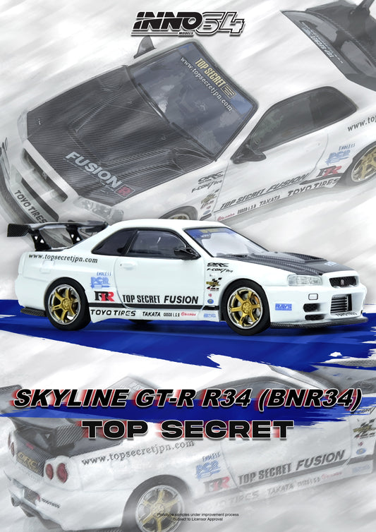 (Preorder) Inno64 Top Secret R34 GT-R White ETA 2026