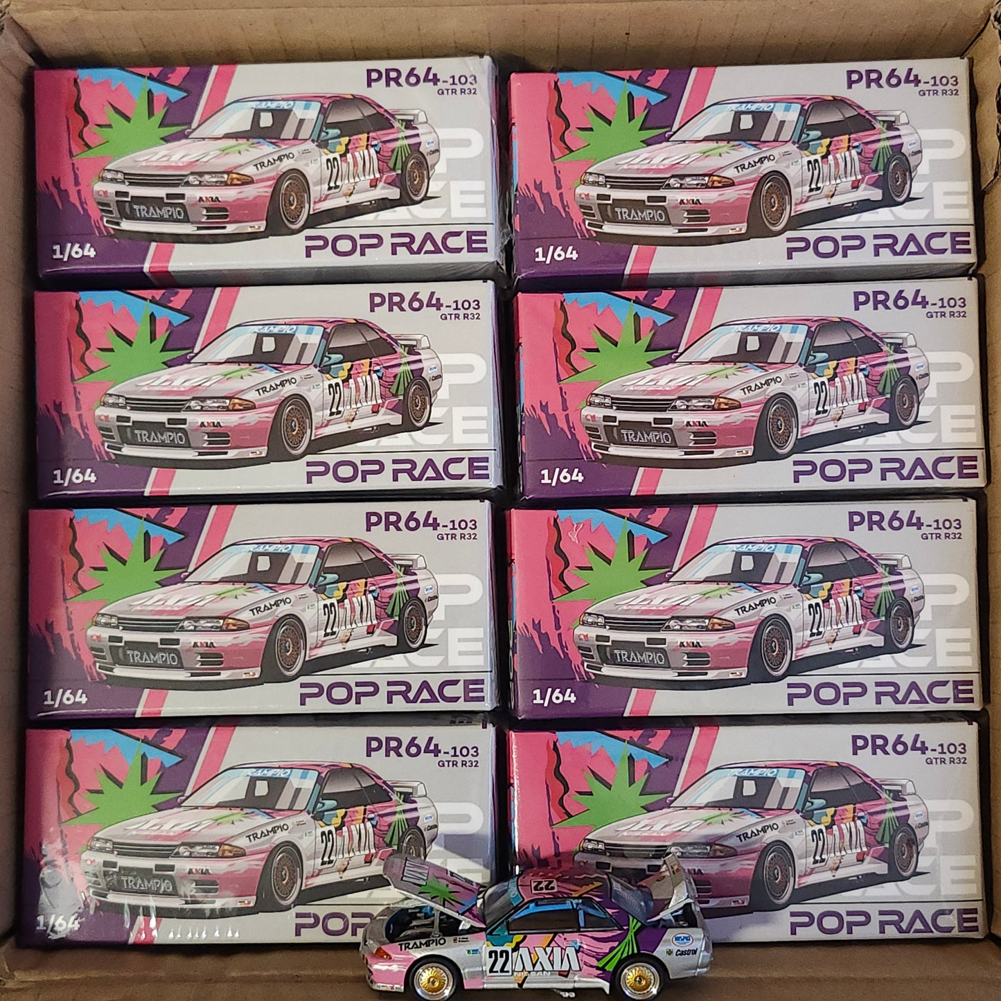 POP RACE 1/64 NISSAN SKYLINE GT-R R32 #22 AXIA GROUP A