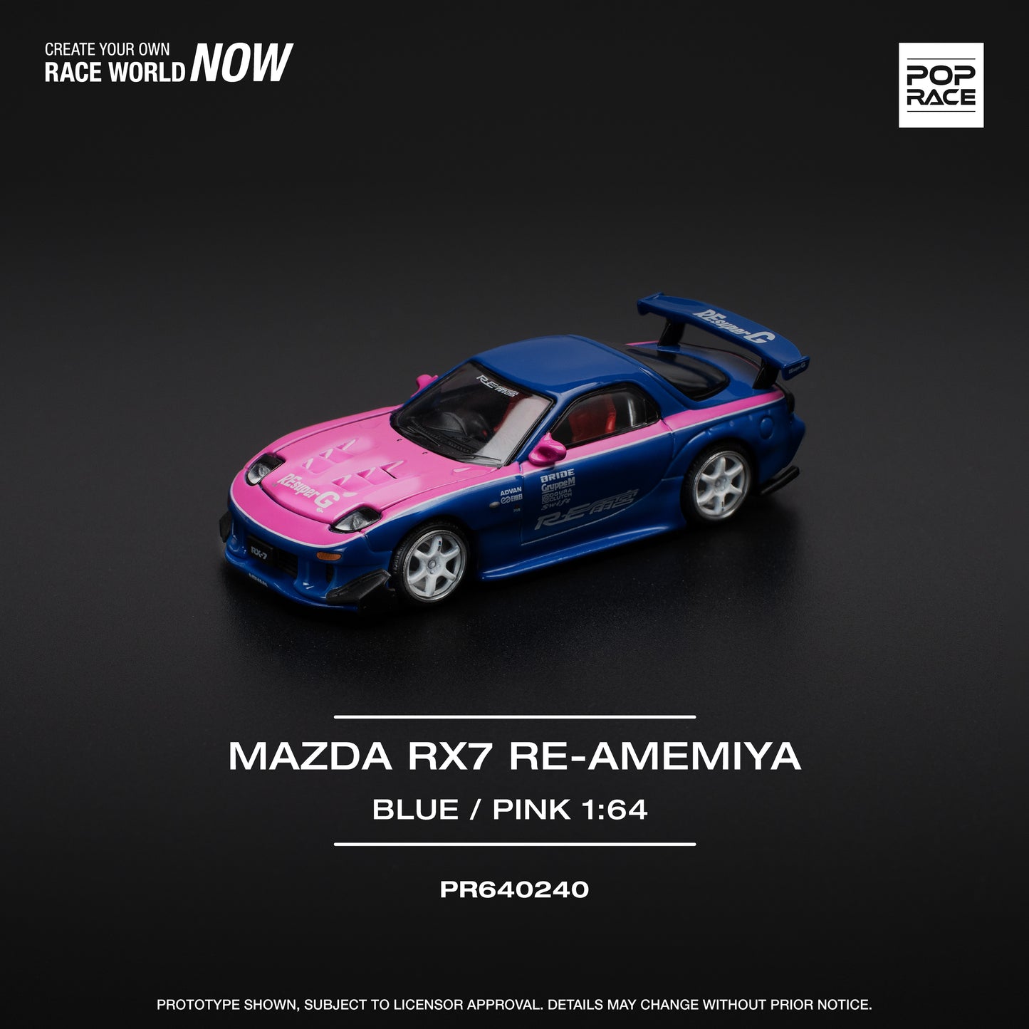 Pop Race Mazda RX7 Re-Amemiya blue PRE ORDER ETA Summer 2025