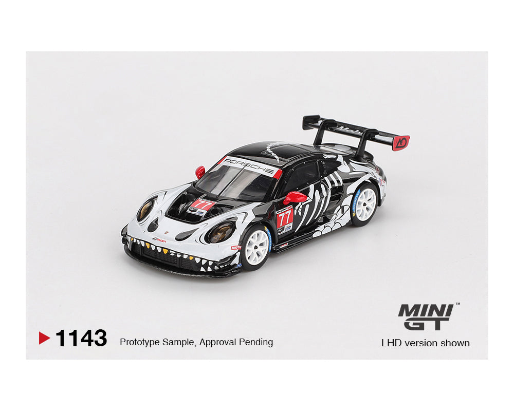 (Preorder) Mini GT 1:64 Porsche 911 GT3 R #77 AO Racing 2025 IMSA Petit Le Mans "Skeleton Rexy"