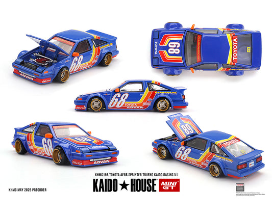 (Preorder) Kaido House x Mini GT 1:64 Toyota AE86 Sprinter Trueno Kaido Racing V1- Blue Sep