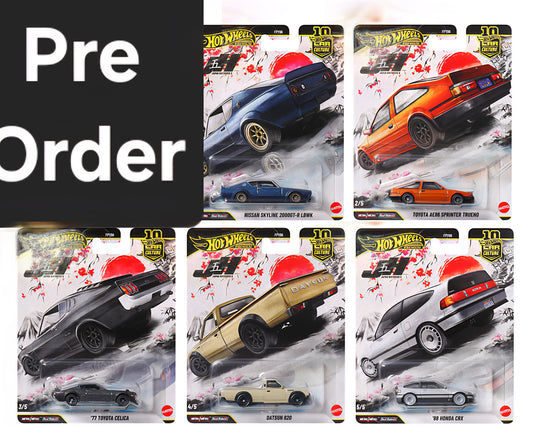 (Preorder) Hot Wheels 1:64 Car Culture 10th Anniversary 2026 P Case – Japan Historics 5 Assortment