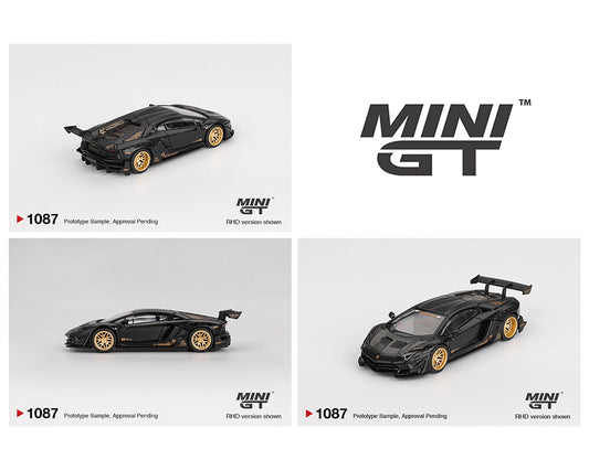 (Preorder) Mini GT 1:64 LB-WORKS Lamborghini Aventador Limited Edition – Matte Black Eta November