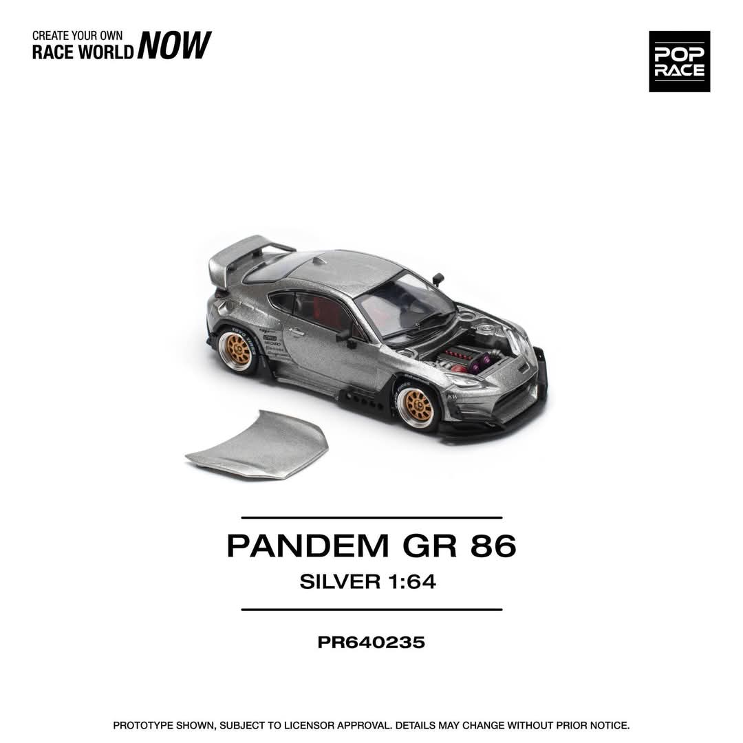(Preorder)POP RACE 1/64 PANDEM GR86 - SILVER PR640235
