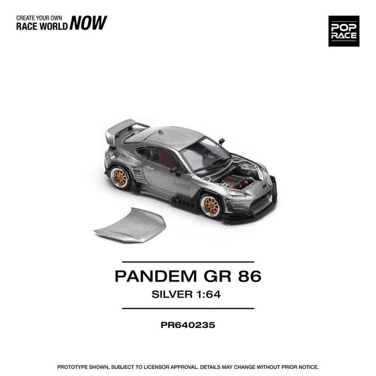 (Preorder)POP RACE 1/64 PANDEM GR86 - SILVER PR640235