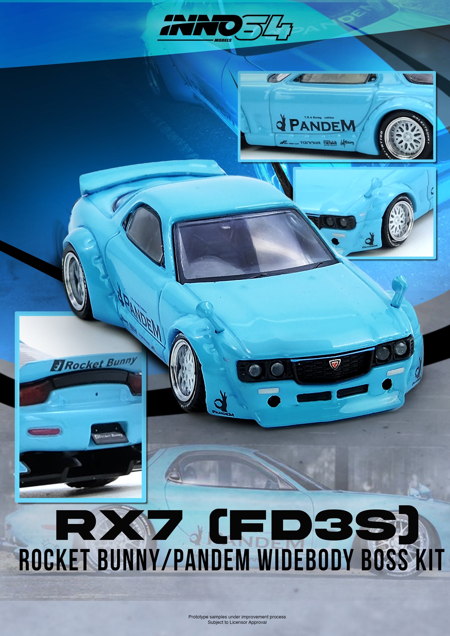 (Preorder)inno64 pandem rocket bunny rx7 FD35 "Tiffany Blue" Eta 2026