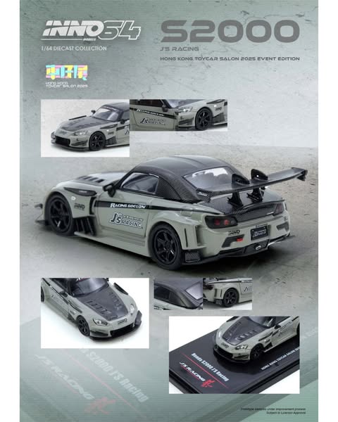 (Preorder) INNO64 1/64 Honda S2000 J'S Racing Hong Kong ToyCar Salon 2025 Exclusive Model