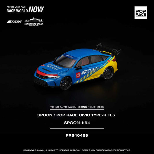 (Preorder)POPRACE 1/64 SPOON / POP RACE CIVIC TYPE-R FL5 SPOON TASHK 2025 Exclusive Model ETA JANUARY 2026