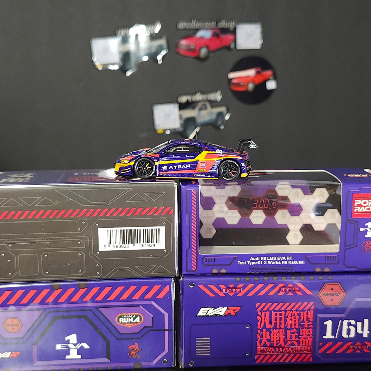 POP RACE 1/64 Audi R8 LMS - EVA RT Test Type-01 KAKUSEI X Works R8 PR64-R8LMS-EVA01KA