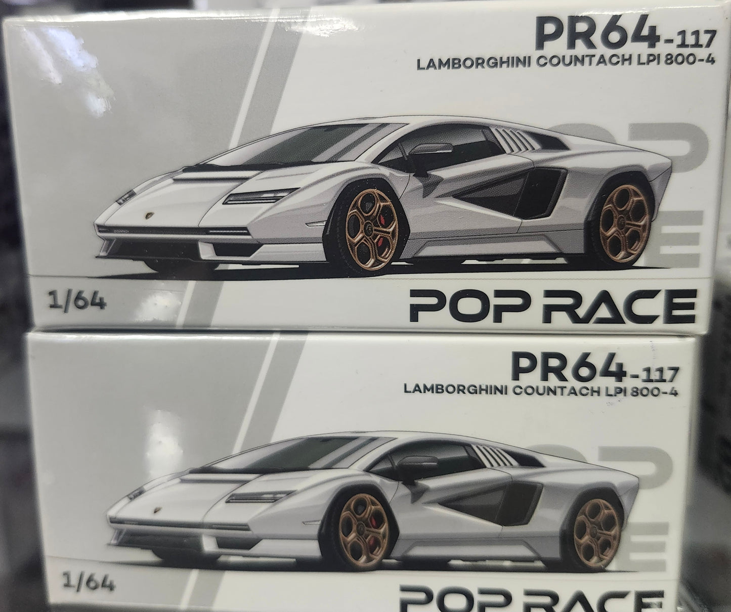 Pop Race 1/64 LAMBORGHINI COUNTACH LPI 800 White