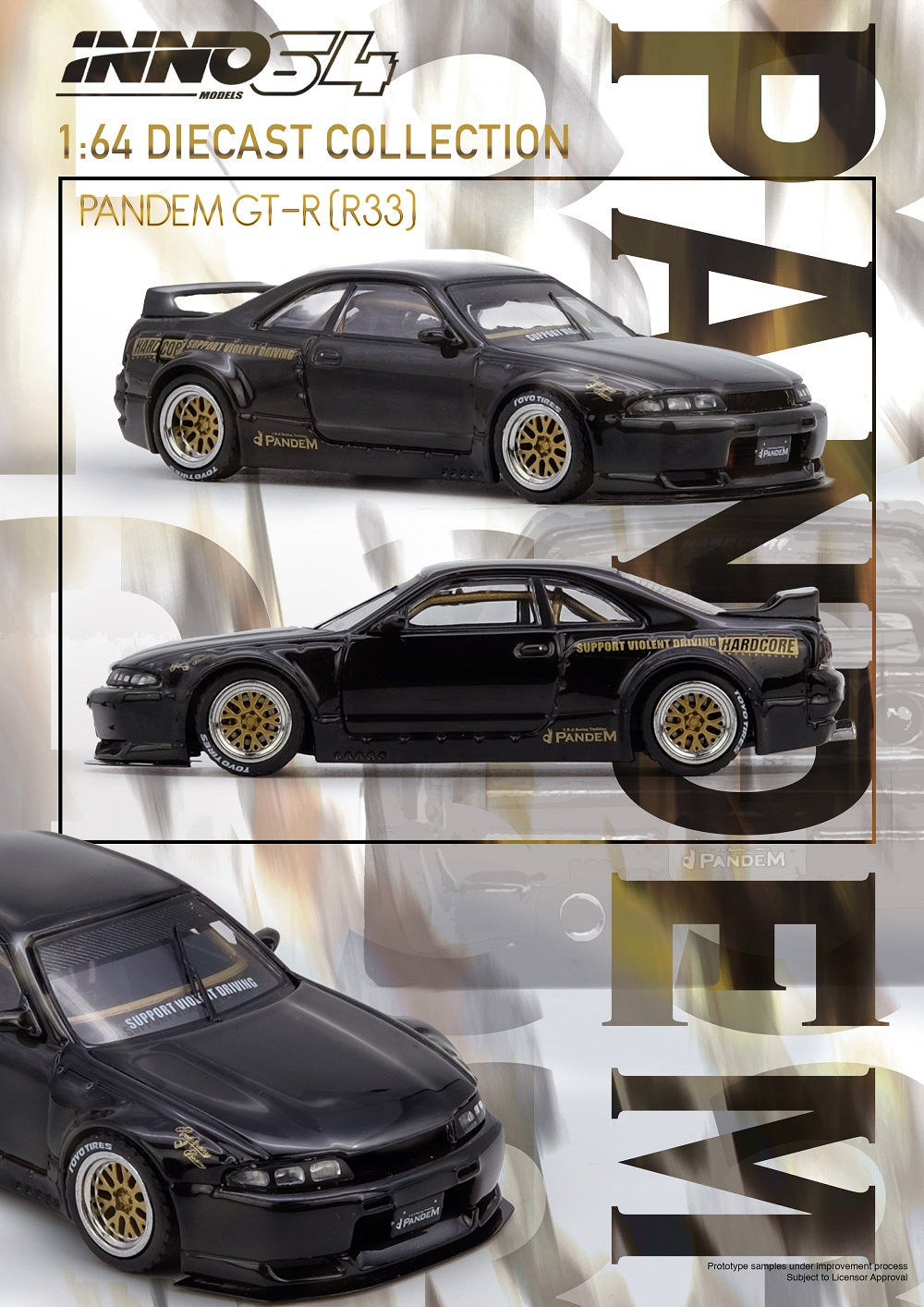 (PREORDER) INNO64 1/64 PANDEM GT-R (BCNR33) Black