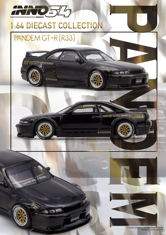 (PREORDER) INNO64 1/64 PANDEM GT-R (BCNR33) Black