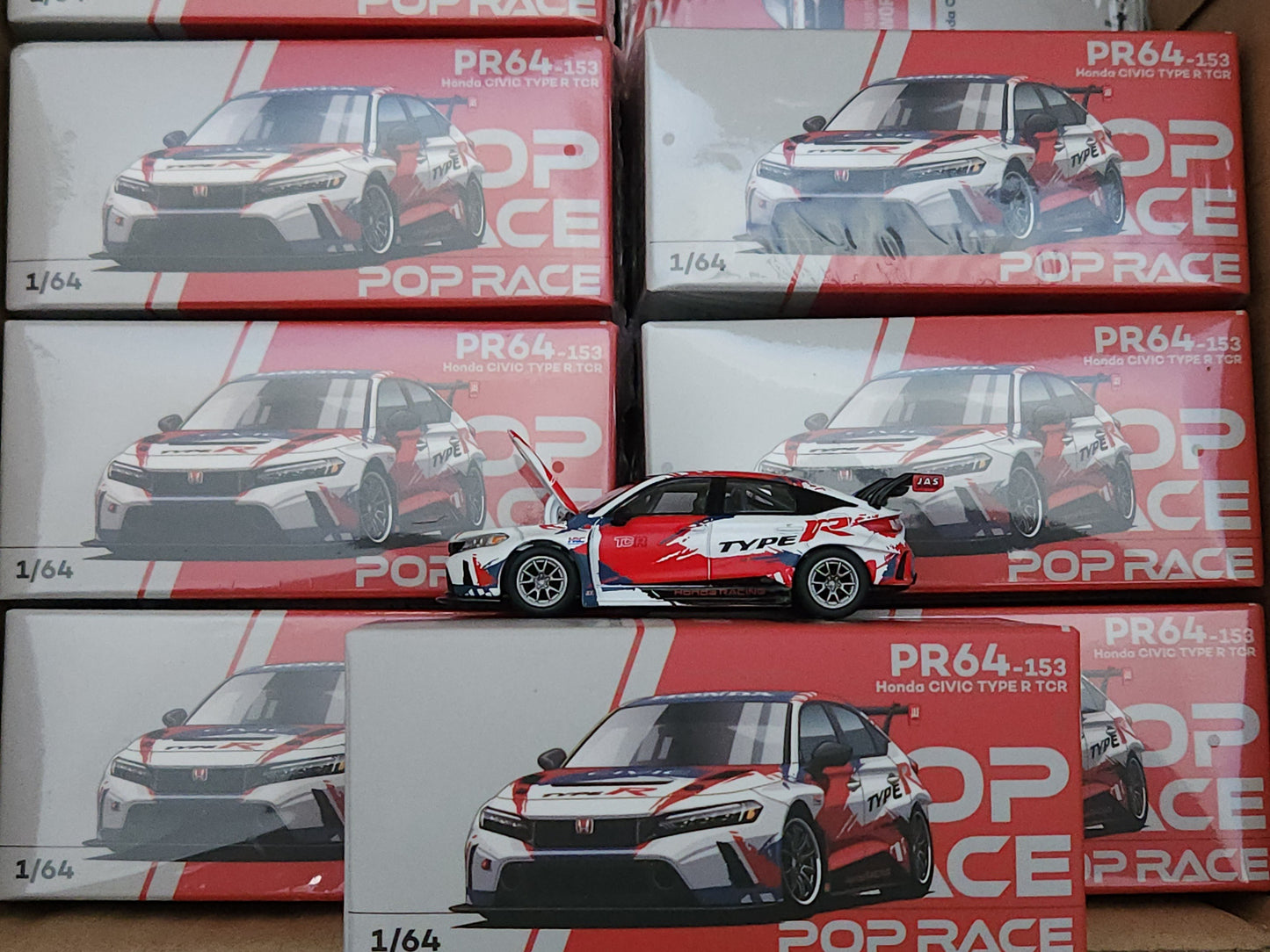 POP RACE 1/64 HONDA CIVIC TYPE-R (FL5) TCR PRESENTATION