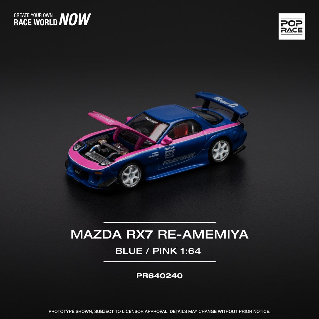 Pop Race Mazda RX7 Re-Amemiya blue PRE ORDER ETA Summer 2025