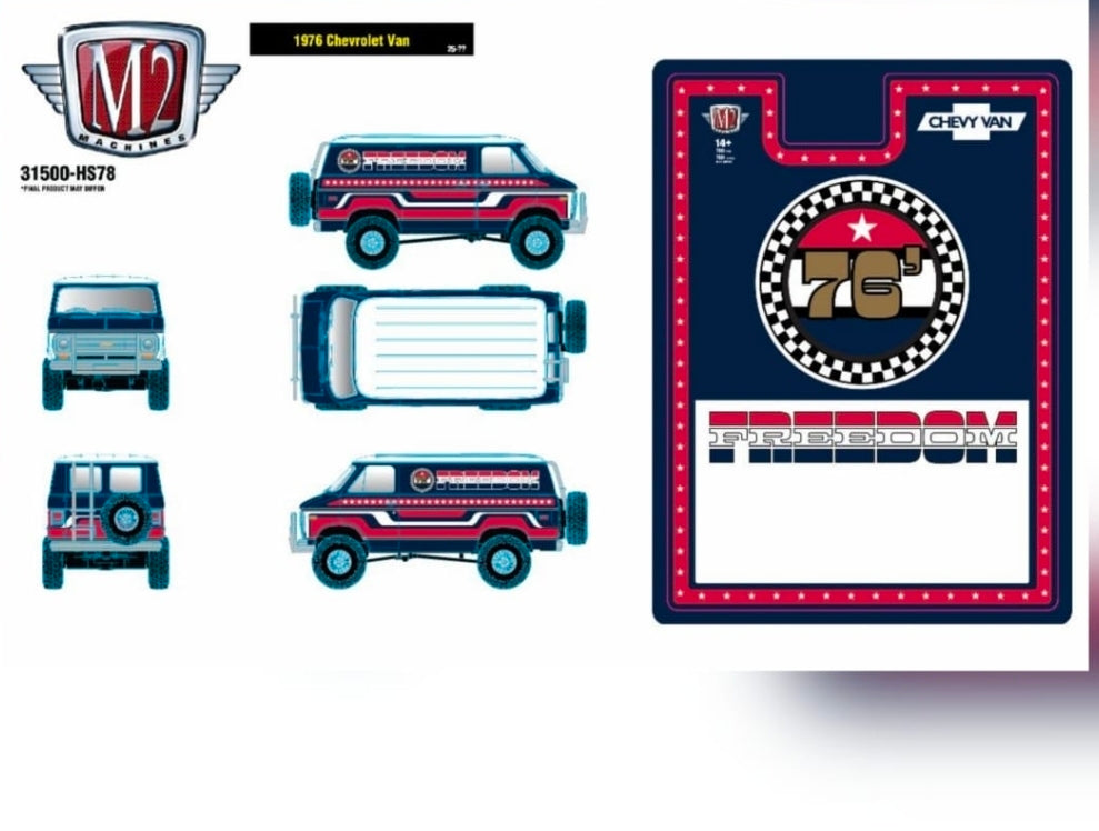 (Preorder) M2 Machines HS78 1976 Chevrolet Van "FREEDOM"