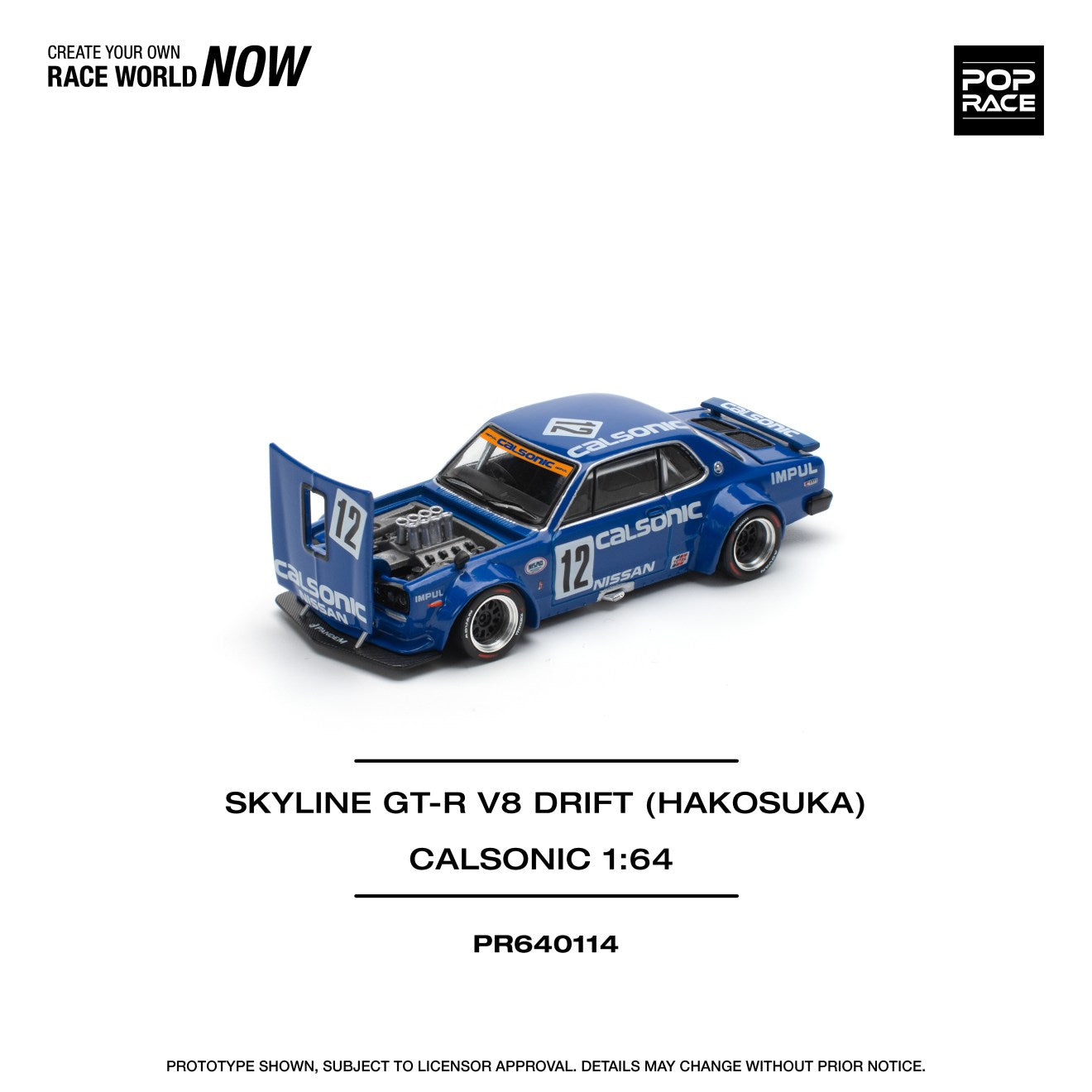 Pop Race Skyline Gt R Drift (hakosuka) Calsonic Pre Order summer 2025